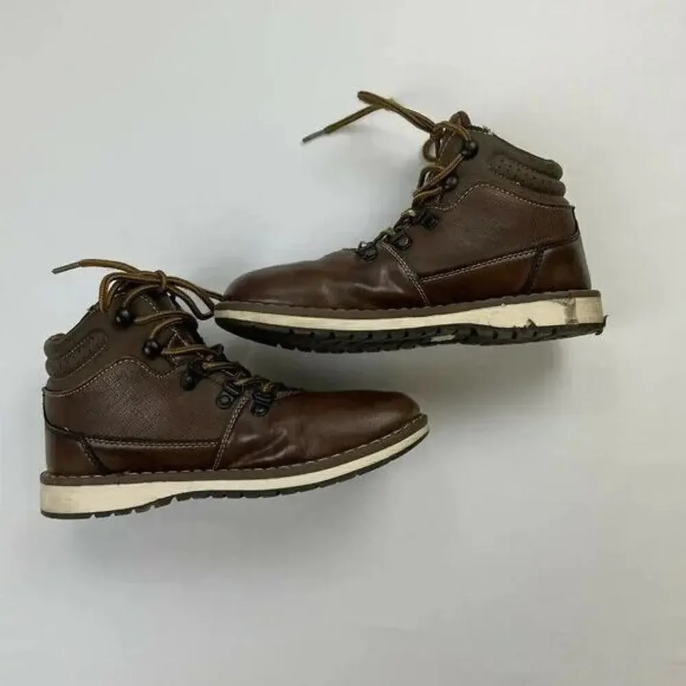Xray Footwear Jonah Brown Combat Boots Boys Size 5 Faux Leather